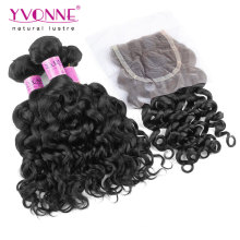 Brazilian Curly Virgin Hair Bundles with Lace Closure